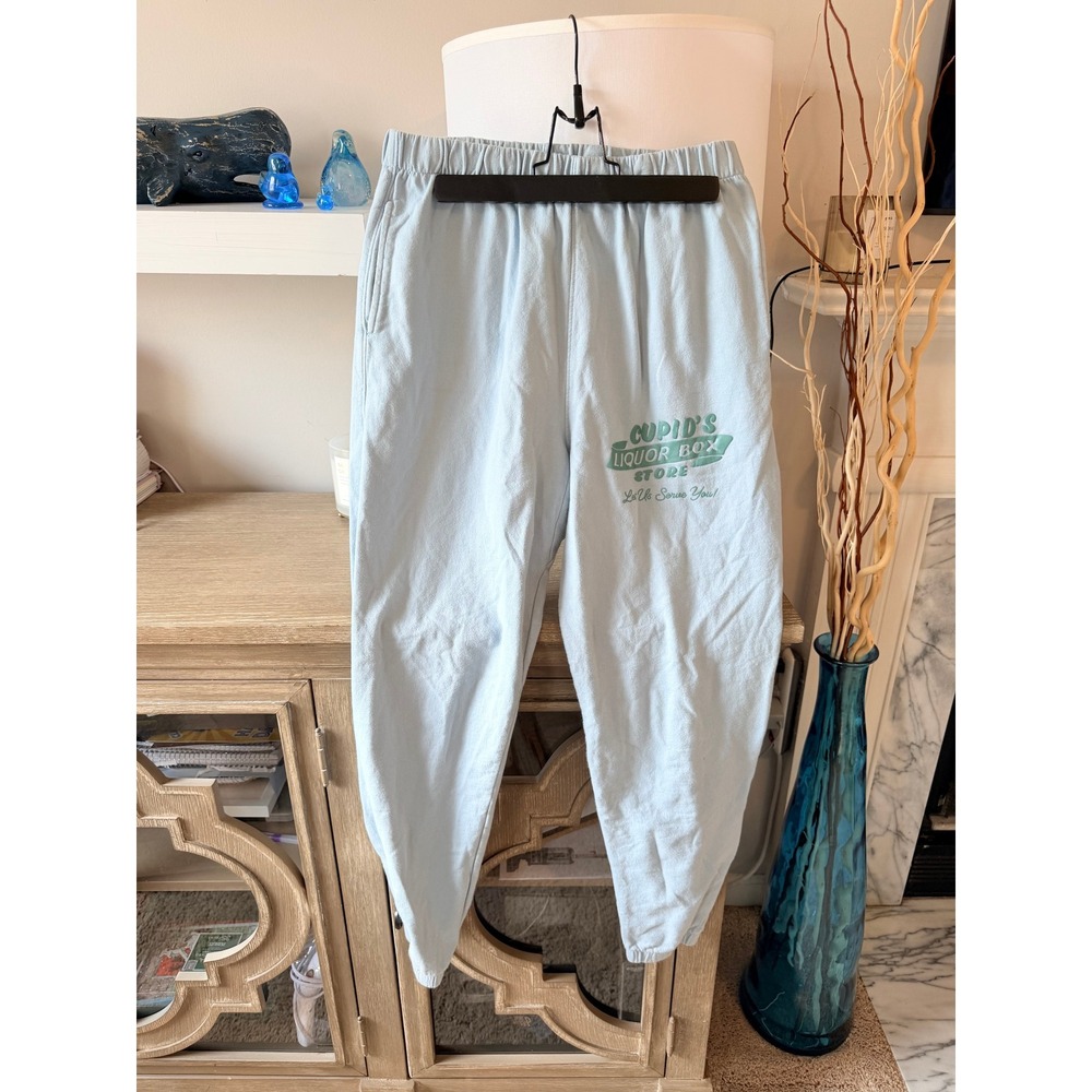 Boys Lie Sweatpants Womens Light Blue Size‎ Medium Cupid's Liquor Box Store